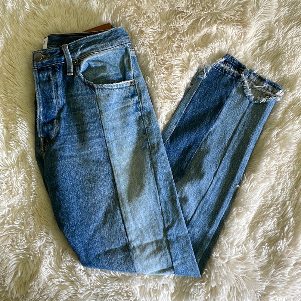 FRAME DENIM Mid-Rise Two-Toned Jeans